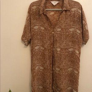 Acacia Mombasa Silk snake print button down